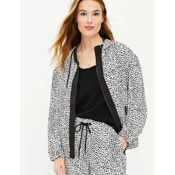 Lou & Grey Leopard Print Wanderweave Windbreaker Jacket Size XL - Picture 1 of 7